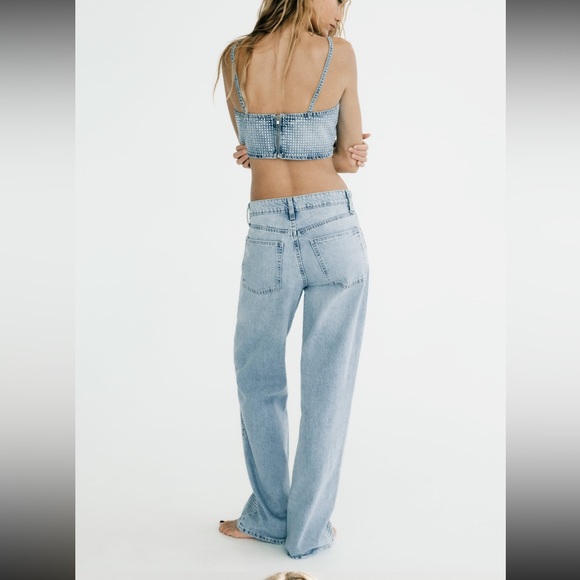 a whole set of rhinestone of jeans and crop top - Picture 8 of 13